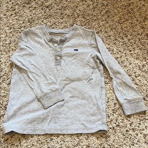 Gray long sleeve shirt 3 button front